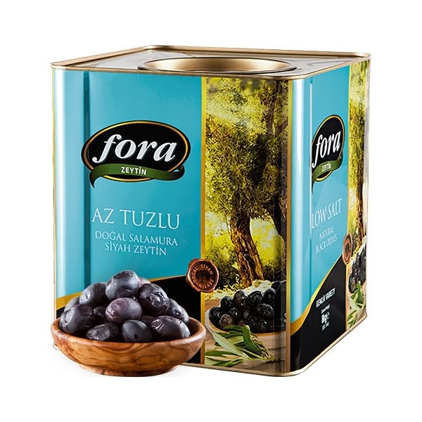Fora Low Salt Gemlik Black Olives (282-320) 1x8kg