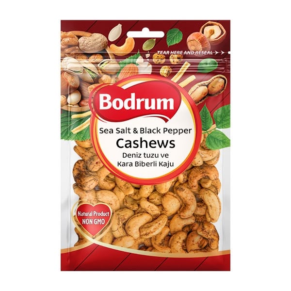 Bodrum Cashew Nuts Sea Salt & Black Pepper 6x150g