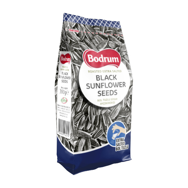 Bodrum Sunflower Seeds Roasted Extra Salted Black (Darkest Blue) 12x250g