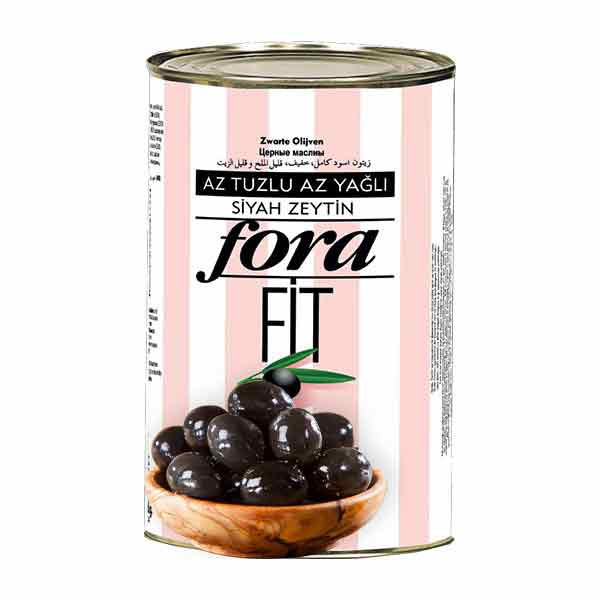 Fora Low Salt Black Olives (80-100)(Net 2.5kg) 4x5kg